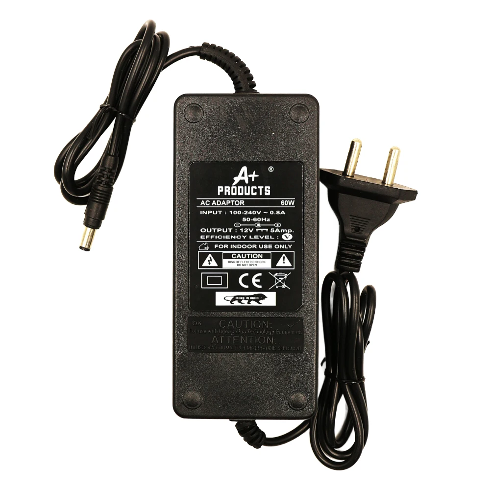 A+ Products Power Adapter 12V-5AMP DC Pin (5.5X2.5MM) With Main Lead view 2